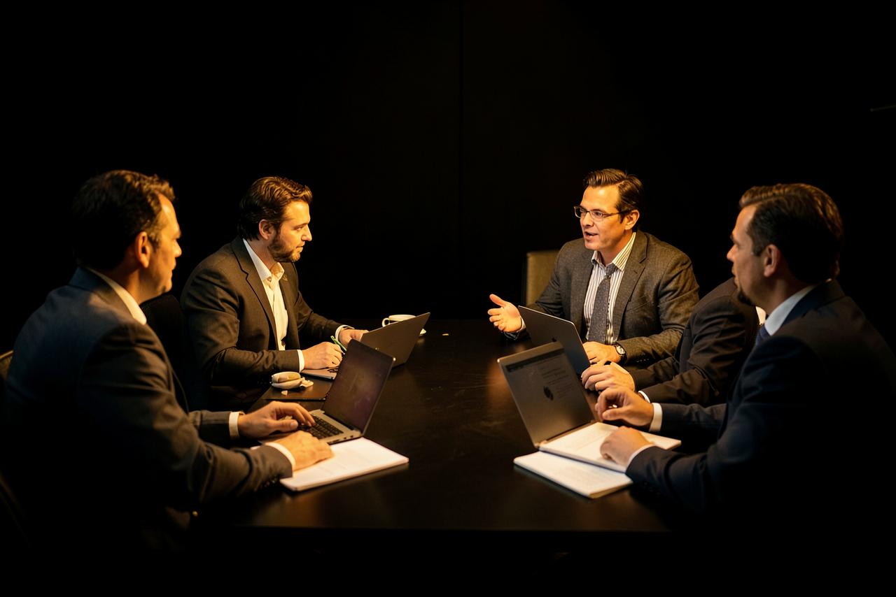 Equipo corporativo en una sesión de entrenamiento